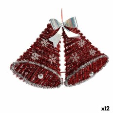 Decorazione Natalizia Ciondolo Cappe Tinsel Luce LED Bianco Rosso 52 x 31,5 x 7,5 cm (12 Unità)    