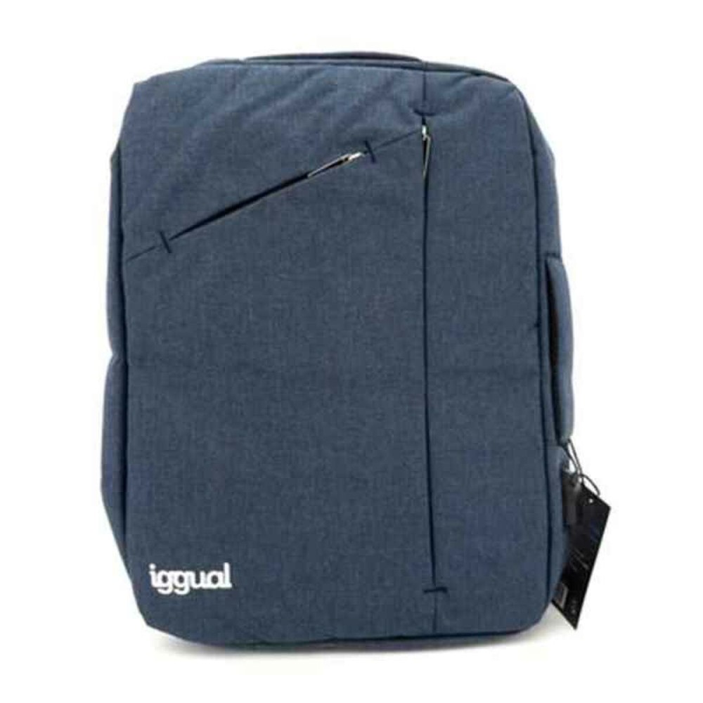 Zaino per Portatile iggual IGG317051 Impermeabile Antifurto Azzurro    