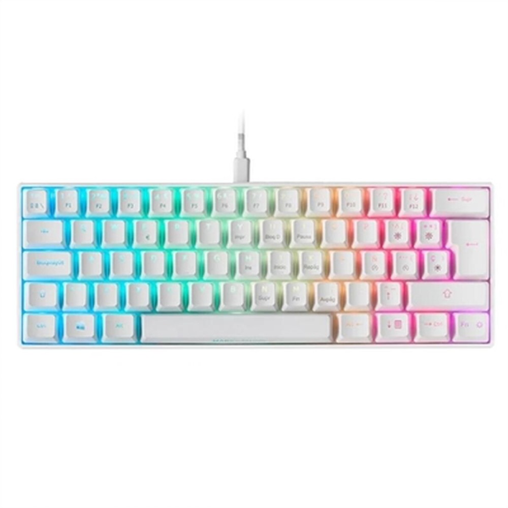 Tastiera Mars Gaming MKMINI Qwerty in Spagnolo RGB Bianco    