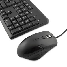 Tastiera e Mouse CoolBox COO-KTR-01U Qwerty in Spagnolo Nero    