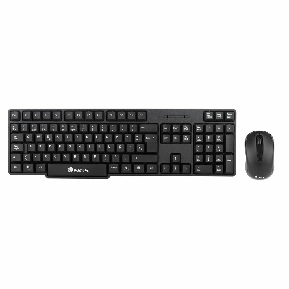 Tastiera e Mouse NGS EUPHORIA KIT Nero Qwerty in Spagnolo Senza Fili    