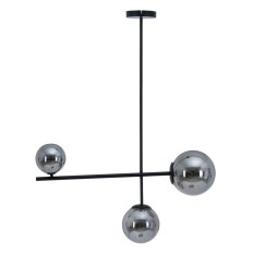 Lampadario Ø 14 cm 70 x 18 x 90 cm Cristallo Nero Metallo    