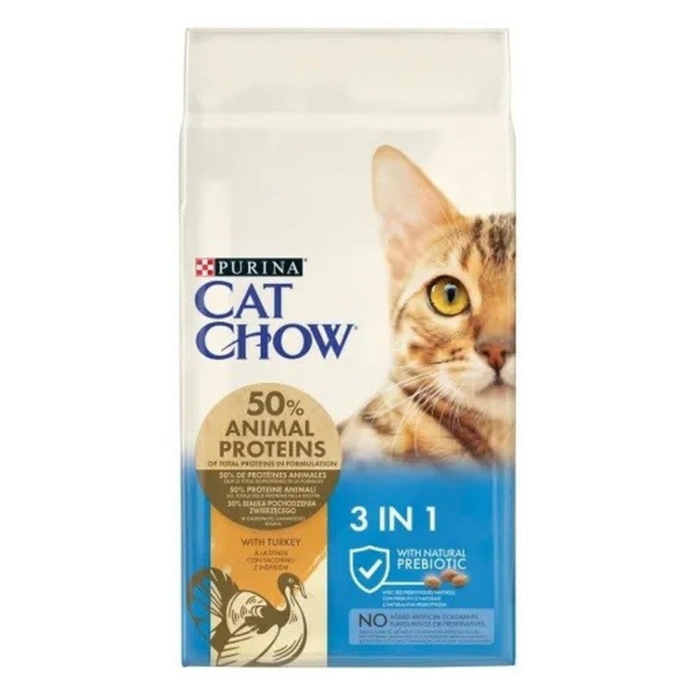 Cibo per gatti Purina Cat Chow 3in1 Adulto Tacchino Carne di manzo e vitello 15 kg    