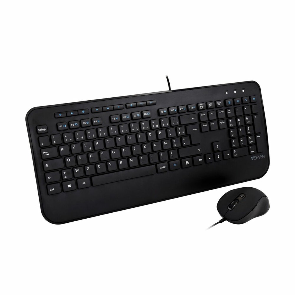 Tastiera e Mouse V7 CKU300FR Nero Francese AZERTY    