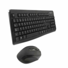 Tastiera e Mouse CoolBox COO-KTR-02W Qwerty in Spagnolo Senza Fili Nero Spagnolo QWERTY    