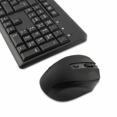 Tastiera e Mouse CoolBox COO-KTR-02W Qwerty in Spagnolo Senza Fili Nero Spagnolo QWERTY    