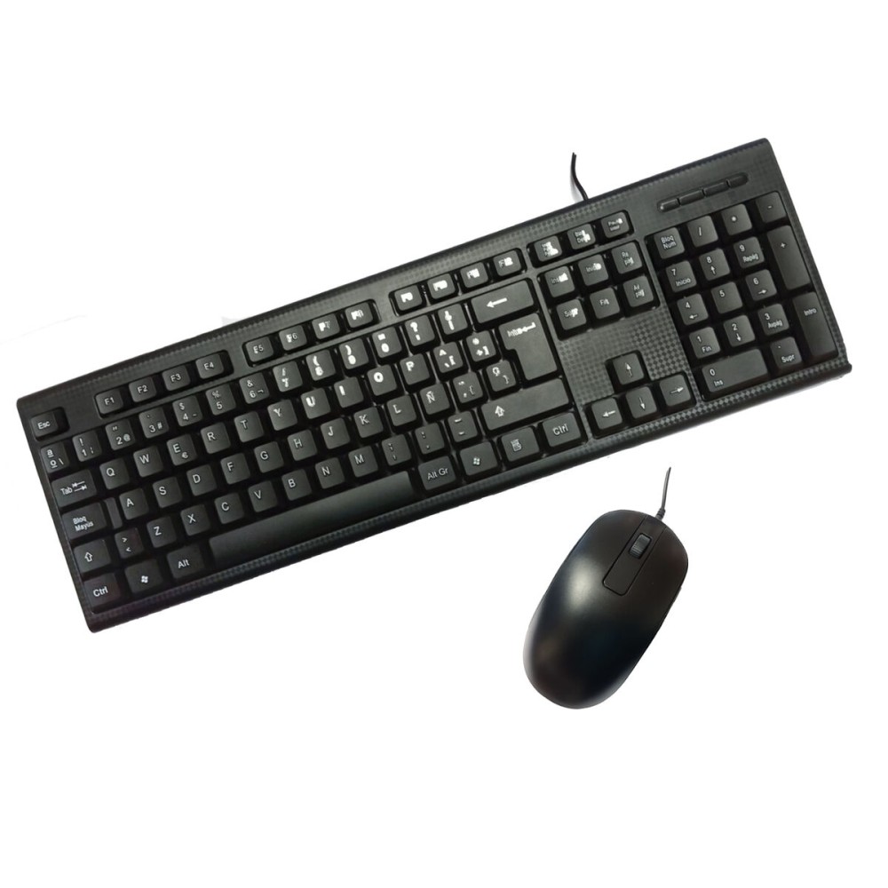 Tastiera e Mouse CoolBox HK-616 + HM-81 Nero Spagnolo Qwerty in Spagnolo    