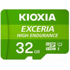 Scheda Di Memoria Micro SD con Adattatore Kioxia Exceria High Endurance Classe 10 UHS-I U3 Verde Capacità  32 GB 