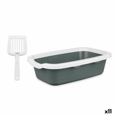 Lettiera per Gatti Bianco Antracite Plastica 25 x 11 x 2 cm (11 Unità)    