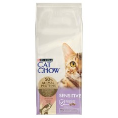 Cibo per gatti Purina Chow Adult Sensitive Adulto Salmone 15 kg    