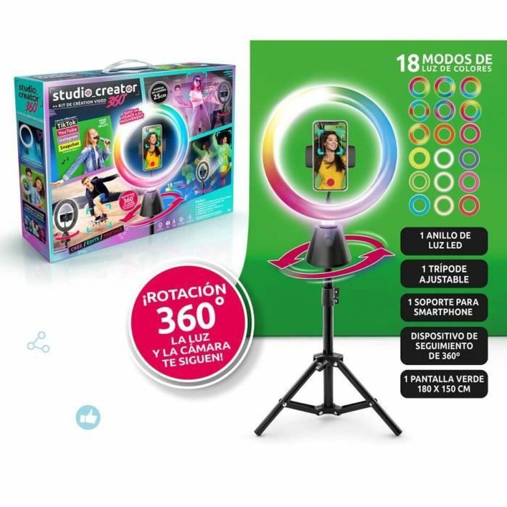 Ring Light per Selfie Canal Toys Studio creator video maker KIT 360º    