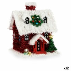 Statua Decorativa Casa Tinsel Bianco Rosso polipropilene PET 19 x 24,5 x 19 cm (12 Unità)    