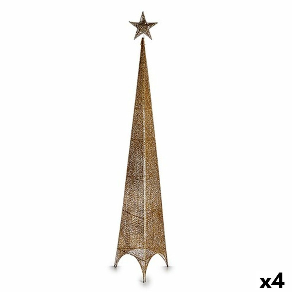 Albero di Natale Torre Stella Dorato Metallo Plastica 39 x 186 x 39 cm (4 Unità)    