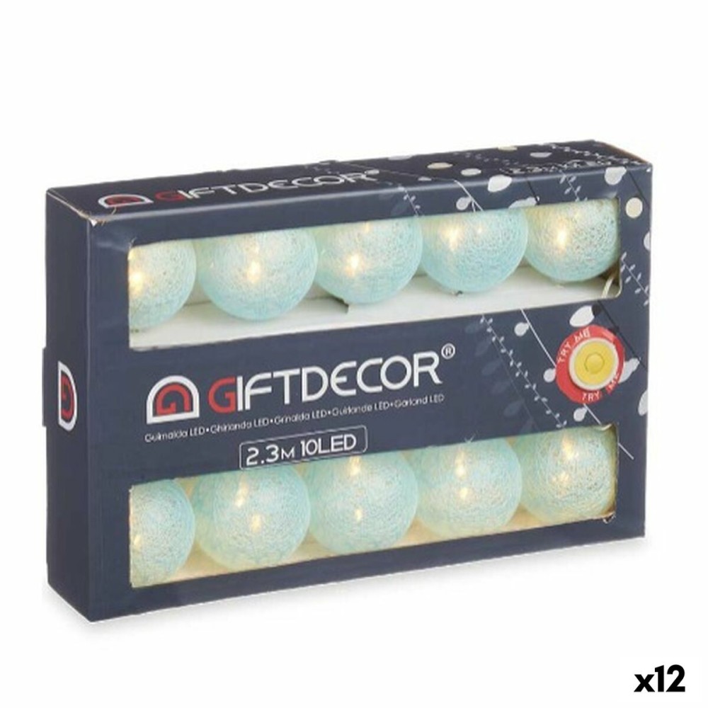 Ghirlanda di Luci LED Sfera Azzurro 2,3 m (12 Unità)    