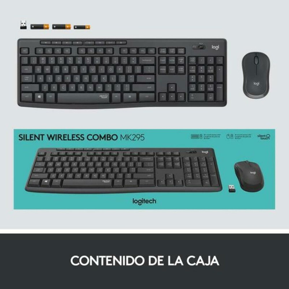 Tastiera e Mouse Logitech MK295 Bianco Qwerty in Spagnolo    