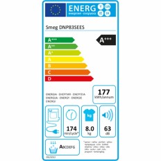 Asciugatrice a condensazione Smeg DNP83SEES 800 W 8 kg    