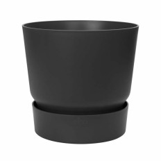 Vaso Elho Nero Plastica Rotondo Moderno Ø 47 cm    