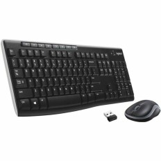 Tastiera e Mouse Wireless Logitech MK270 Nero Francese AZERTY    