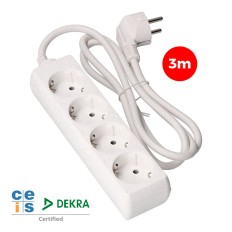 Multipresa con 4 Prese senza Interruttore EDM Schuko (3 m)    