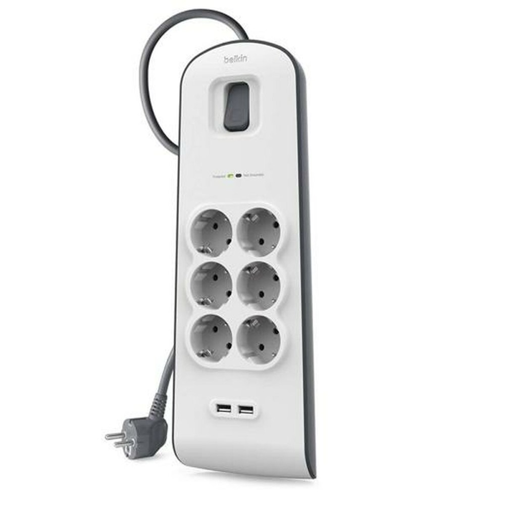 Multipresa 6 Prese con Interruttore Belkin BSV604vf2M 2 m USB x 2    