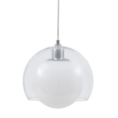 Lampadario 25 x 25 x 19,5 cm Cristallo Argento Ferro Ø 25 cm    