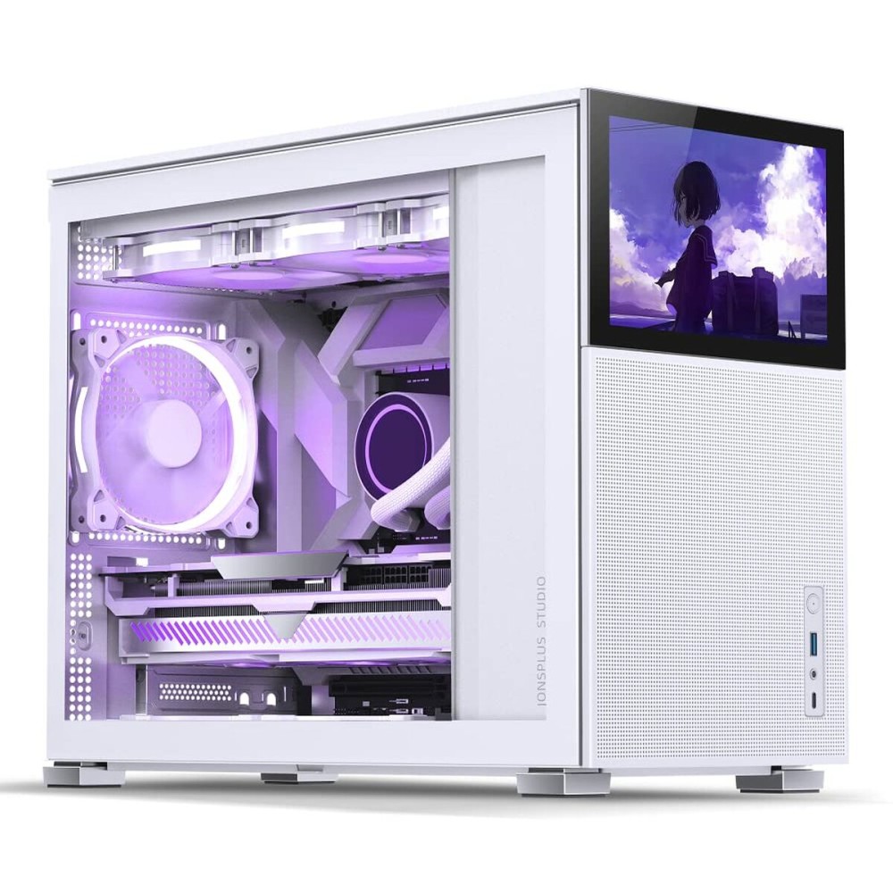 Case computer desktop ATX Jonsbo D31 MESH WHITE SC Bianco Display LCD    