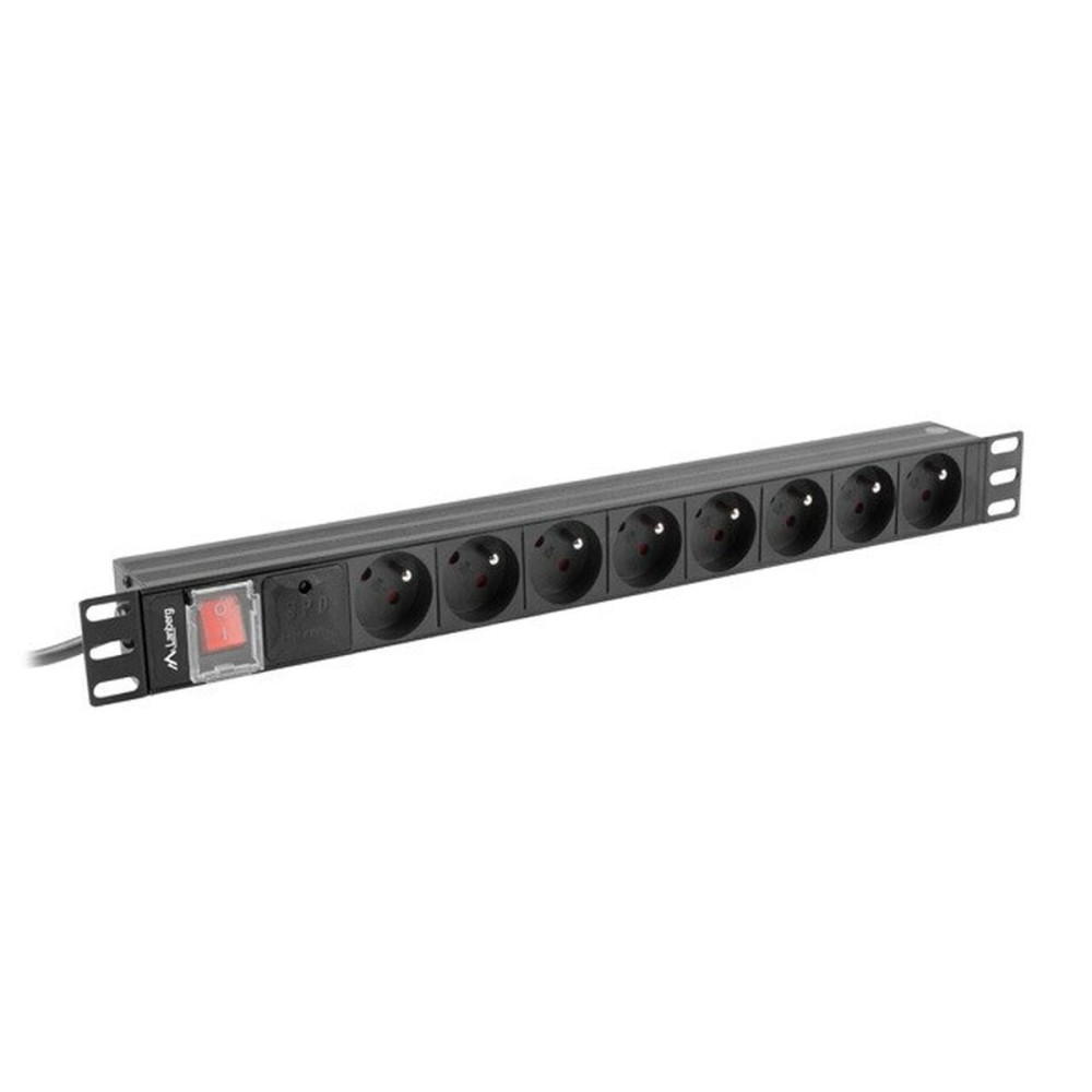 Multipresa 19" 8 Tomas Schuko con On/Off Switch Lanberg PDU-08E-0200-BK (2 m)    