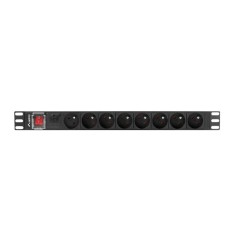 Multipresa 19" 8 Tomas Schuko con On/Off Switch Lanberg PDU-08E-0200-BK (2 m)    