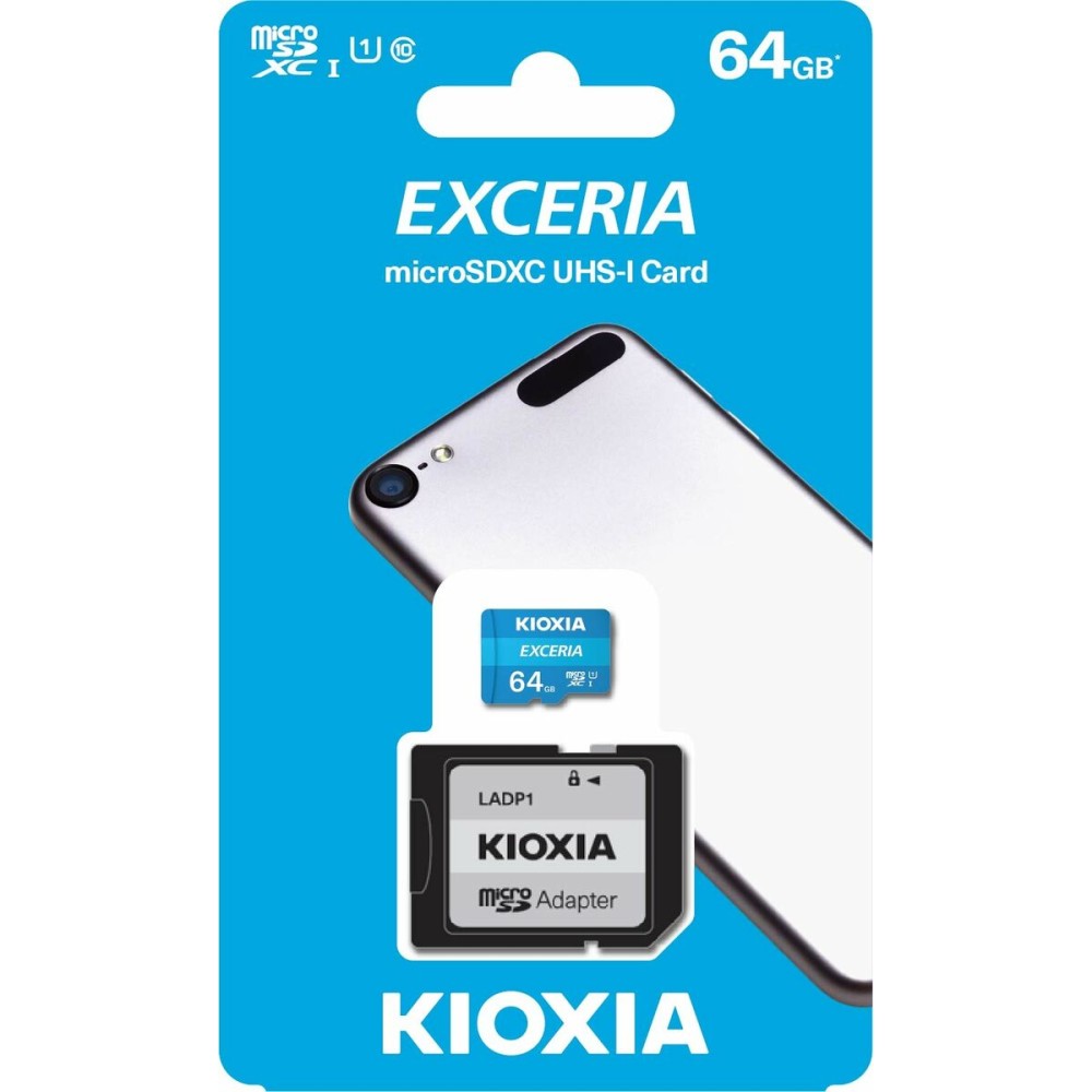 Scheda Di Memoria Micro SD con Adattatore Kioxia Exceria 64 GB UHS-I Classe 10 Azzurro    