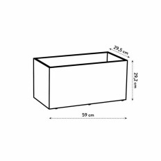 Vaso Elho 59 x 30 x 29 cm Bianco Plastica Rettangolare Moderno    