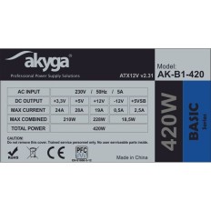 Fonte di Alimentazione Akyga AK-B1-420 420 W ATX RoHS CE REACH    