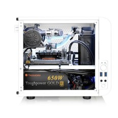 Case computer desktop Mini ITX THERMALTAKE Core V1 Snow Edition Bianco    