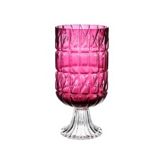 Vaso Intaglio Rosa scuro Cristallo 13 x 26,5 x 13 cm (6 Unità)    