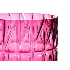 Vaso Intaglio Rosa scuro Cristallo 13 x 26,5 x 13 cm (6 Unità)    