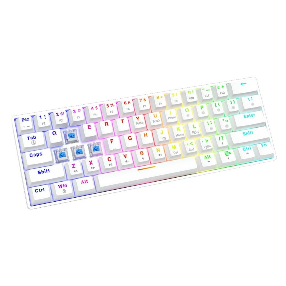 Tastiera Savio WHITEOUT X2 BLUE Bianco Qwerty US    