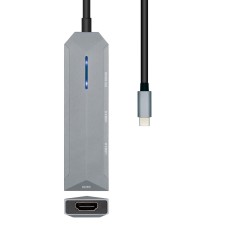 Hub USB Aisens ASUC-4P002-GR Grigio 100 W (1 Unità)    