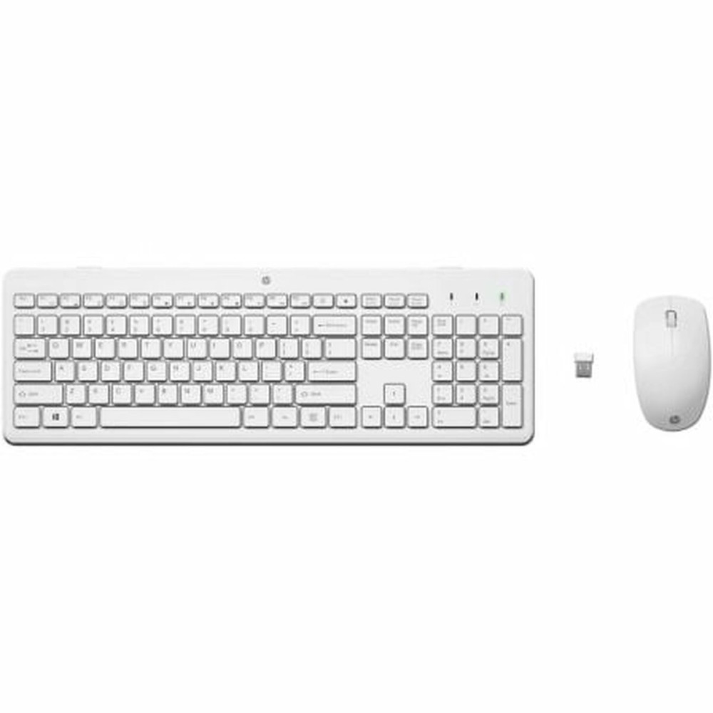 Tastiera e Mouse Wireless HP 230 Bianco Qwerty in Spagnolo    