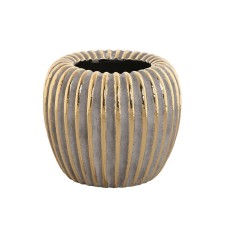 Vaso Home ESPRIT Dorato Gres Moderno 19 x 19 x 16 cm    