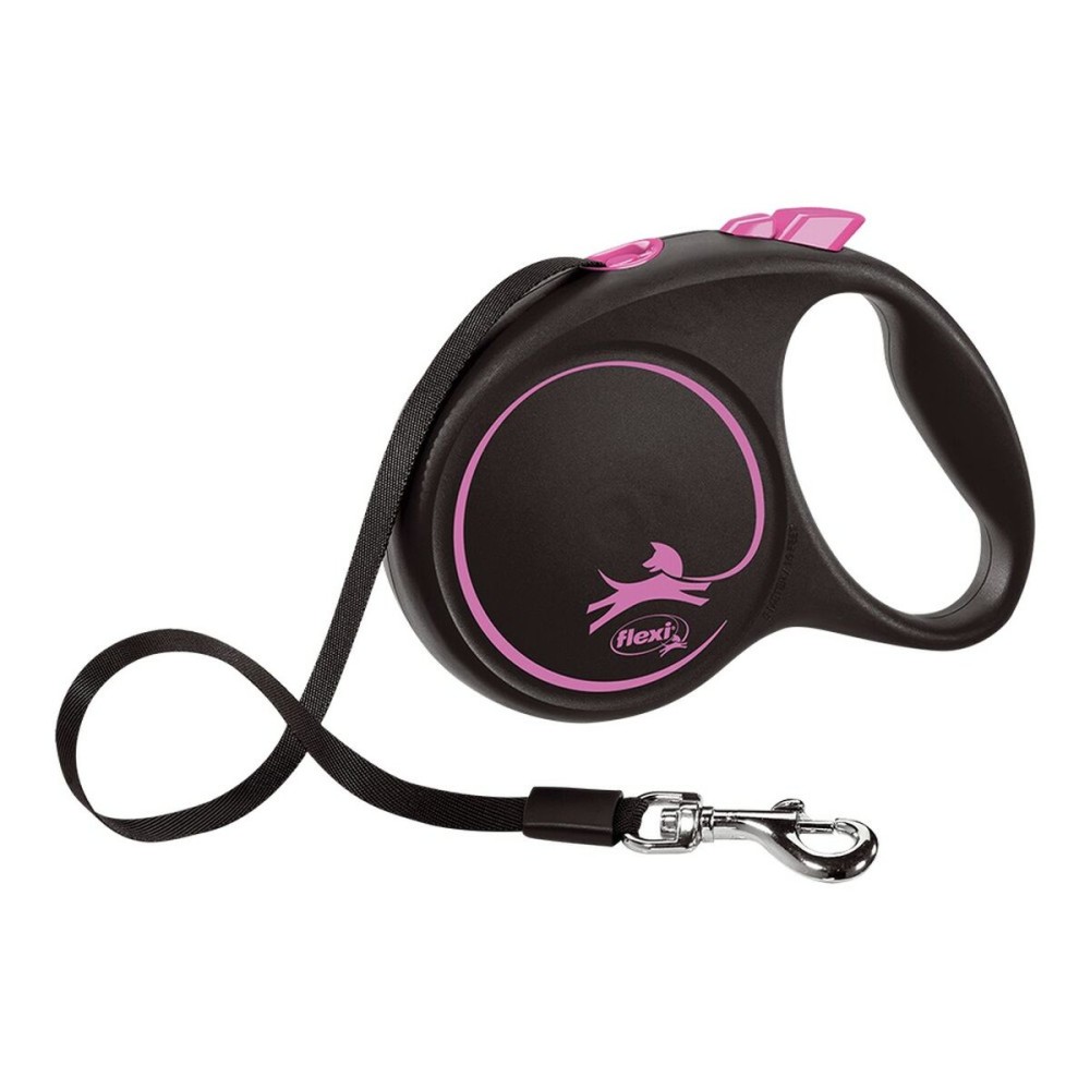 Guinzaglio per Cani Flexi BLACK DESIGN Nero Rosa S    