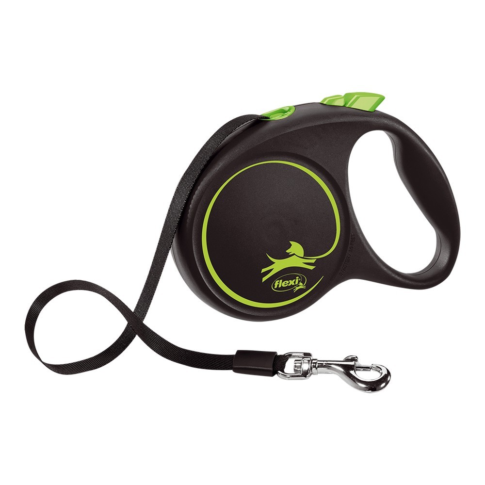 Guinzaglio per Cani Flexi BLACK DESIGN 5 m Taglia S Verde    