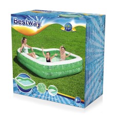 Bestway Piscina Gonfiabile 2 Camere Tropical 231x231x51 cm +6 Anni Giardino 54336    