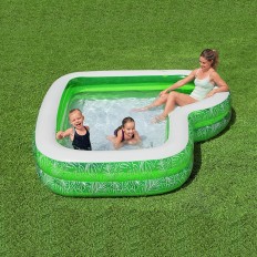 Bestway Piscina Gonfiabile 2 Camere Tropical 231x231x51 cm +6 Anni Giardino 54336    