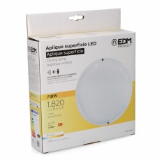 Applique da Parete EDM 32446 Bianco Plastica F 18 W 120 W 1820 Lm Sensore di Movimento Sensore di luce Rotondo (4000 K)    