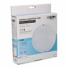 Applique da Parete EDM 32447 Bianco Plastica F 18 W 120 W 1820 Lm Sensore di Movimento Sensore di luce Rotondo (6400 K)    