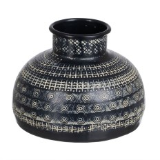 Vaso Nero Alluminio 15 x 15 x 13 cm    