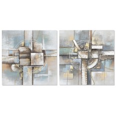 Quadro DKD Home Decor Astratto 80 x 3 x 80 cm Moderno (2 Unità)    