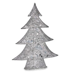 Statua Decorativa Albero di Natale Metallo Argentato 12 x 59,5 x 48,5 cm (3 Unità)    