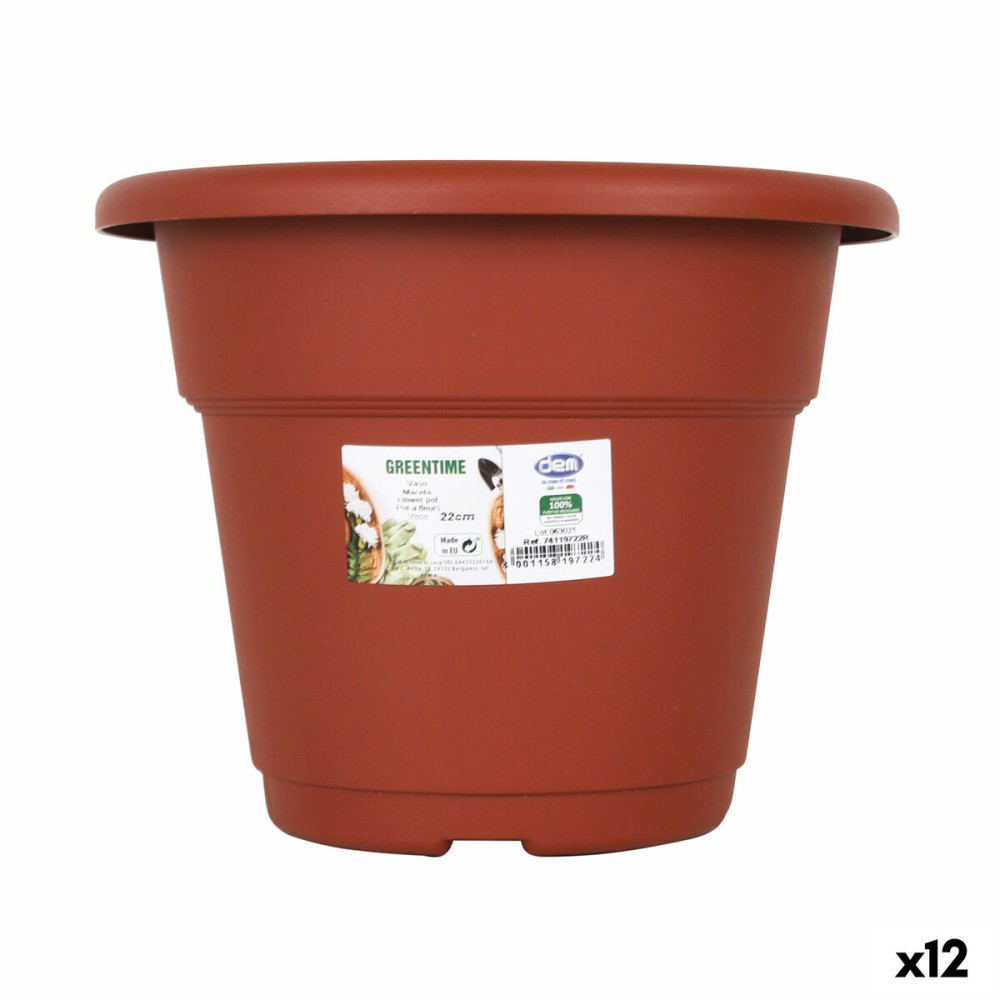 Vaso Dem Greentime Rotonda Marrone ø 22 x 17,5 cm (12 Unità)    