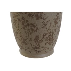 Vaso Home ESPRIT Marrone Verde Gres Foglia della pianta 13 x 13 x 35 cm    