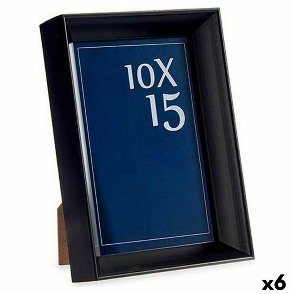 Cornice Portafoto Nero Plastica Vetro (12,2 x 3,5 x 17,3 cm) (6 Unità)    